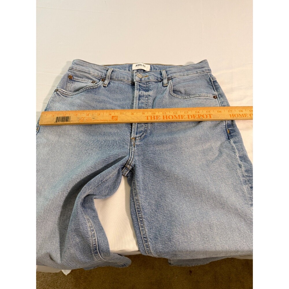 Agolde Riley High Rise Straight Crop Medium Wash Slim Straight Size 28 - Picture 9 of 16